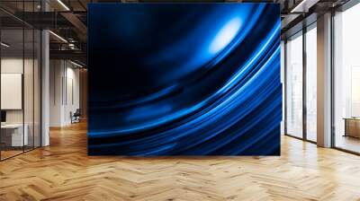 Abstract moving fast blue streak background Wall mural