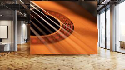 Close-up shot of classical guitar Wall mural