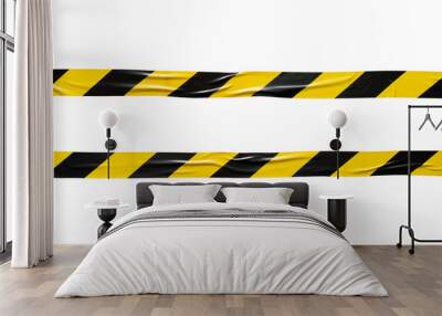 Yellow and black barricade tape Wall mural