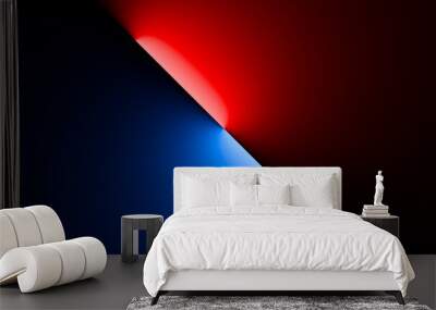 3d render, abstract background with red blue neon light Wall mural