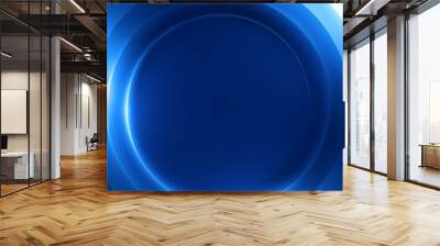 3d render, abstract blue background with round blank copy space and spiral shape Wall mural