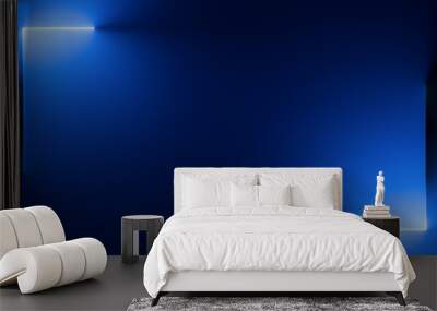 3d render, abstract blue neon background Wall mural