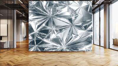 3d render, abstract clear crystal background, macro texture of a faceted glass, modern geometric wallpaper Wall mural