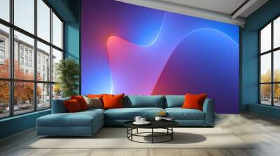 3d render, abstract colorful background illuminated with colorful neon light. glowing curvy line. si Wall mural