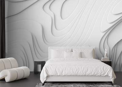 3d render, abstract white paper background, layers, flat fiber structures, holes, macro texture Wall mural