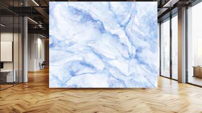 abstract background, white marble with blue veins, fake stone texture, painted artificial marbled surface, fashion marbling illustration Wall mural