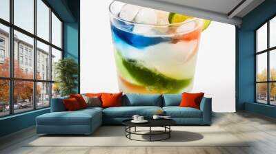 Colorful Layered Drink with Lime Slice Wall mural