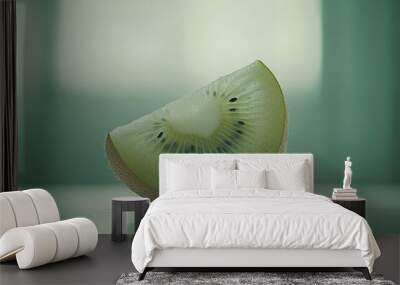 Half a kiwi fruit on a table Wall mural