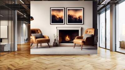 chair pictures home sofa furniture bohemian framed interior room living table interior design three fireplace chairs design modern Wall mural