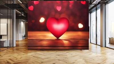 concept bokeh art christmas abstract background nubes day valentine wooden love Wall mural