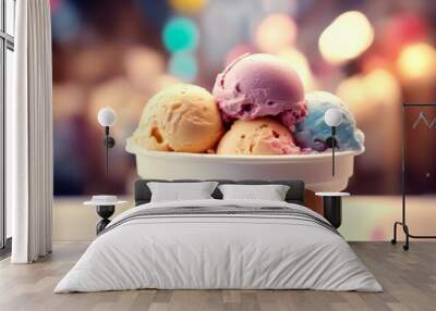 delicious ice cream technology ai dessert white sweet Wall mural