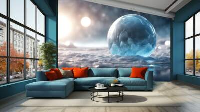 digital featuring design ice fi image adding alien art planet space text three dimensional background 3d copy surface earth sci fantasy game illustrated place Wall mural