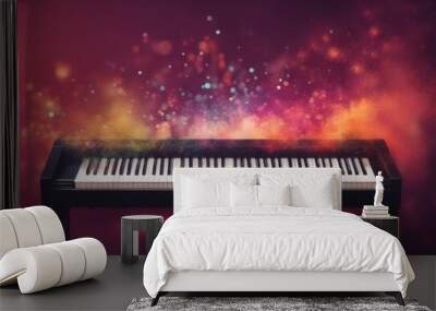 dust music world day abstract piano colorful design keyboard musical instruments event banner background earth instrument colours bright Wall mural