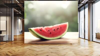 isolated slice olated white depth tasty watermelon juicy background path melon field sweet ripe red clipping Wall mural