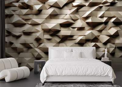 polygonal background 3d wooden triangular Abstract Wood render three-dimensional abstraction concept decorative design geometric graphic illustration interior material modern Wall mural