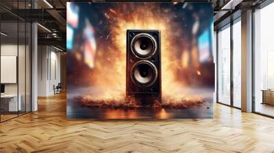 poster dpi speaker dj elements vertical high exploding size space inches 24x36 resolution template hr fire 31x91 design water party cm copy 300 woofer loudspeaker Wall mural