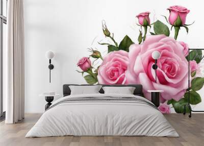 roses pink bouquet design Sheet Wall mural