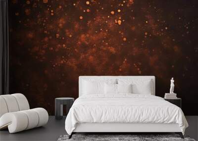 rusty grunge dark texture old copper rust eaten background vintage black effect bronze paper Wall mural