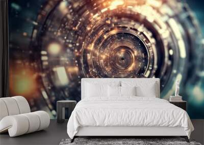 technology abstract travel futuristic background time Wall mural