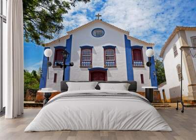 Ancient colonial church in Tiradentes, Minas Gerais, Brazil Wall mural