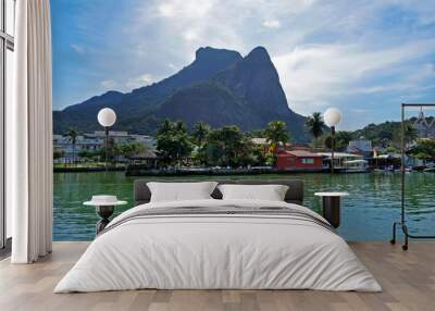 Houses on tropical landscape, Barra da Tijuca, Rio Wall mural