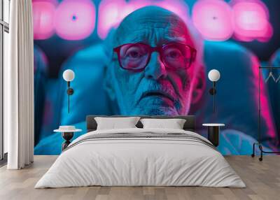 Elderly Hosting Seniors Movie Night Elderly Wall mural