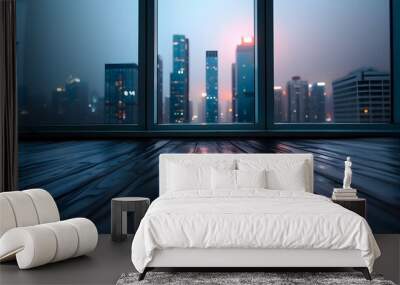 View City Night From High Rise Wall mural