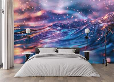 Shimmering liquid landscapes reflecting the ethereal essence of the universe Wall mural