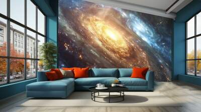 Swirling galaxies in deep space Wall mural