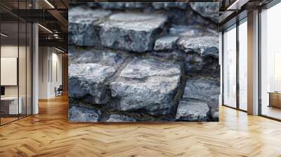 Weathered stone steps with worn edges Wall mural