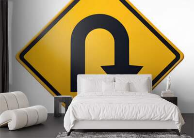  u turn sign on transparent background Wall mural