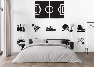 black and white icons Wall mural