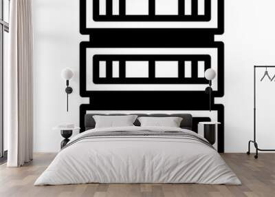 server icon or logo illustration outline black style Wall mural