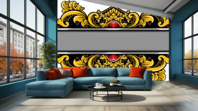 azure gold luxury decorative filigree elaborate Wall mural