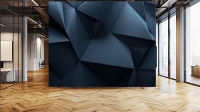 blue technology concept background. Molecules technology with polygonal shapes AI generated Wall mural