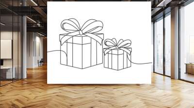 gift box line art style vector eps 10 Wall mural