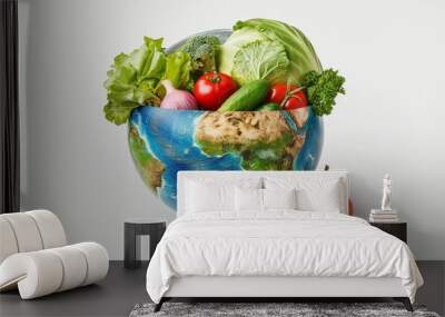 Globe Filled With Fresh Vegetables Wall mural