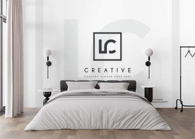 Initial CL letter logo. Vector business branding flat logo design illustration Wall mural