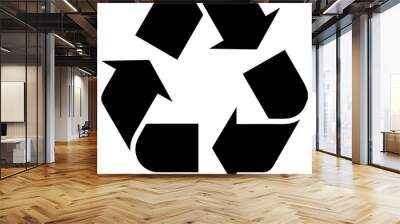 Recycle icon, png transparent background Wall mural