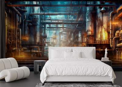 Industrial abstract for background, Backdrop, welding and manufacturing. Generative AI Wall mural