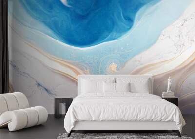 Swirls of marble or the ripples of agate. Liquid marble texture. Fluid art. abstract waves skin wall luxurious art ideas. 3D Rendering Wall mural