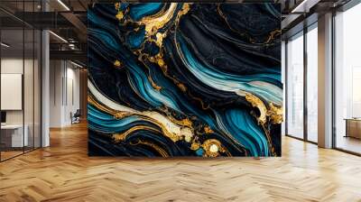 Swirls of marble or the ripples of agate. Liquid marble texture. Fluid art. abstract waves skin wall luxurious art ideas. Wall mural