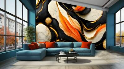 Swirls of marble or the ripples of agate. Liquid marble texture. Fluid art. abstract waves skin wall luxurious art ideas. Wall mural