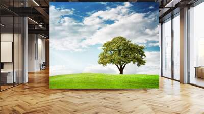 green tree Wall mural