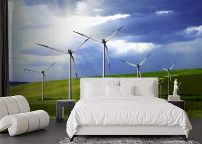 Power generating windmills Wall mural