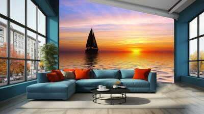 Sailing to the sunset Wall mural