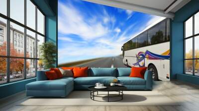 tour bus with motion blur Wall mural