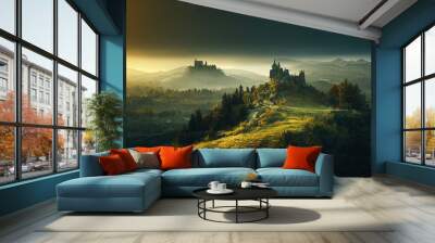 distant fantasy castle Wall mural