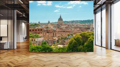 Panoramic view of ancient Rome Italy in summer daylight. Wall mural