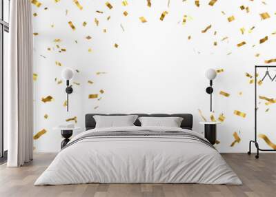 3D gold confetti that floats down to celebrate Wall mural